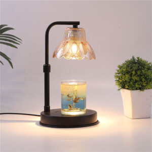 Candle Warmer Night Lamp Glass Aromatherapy Melting Wax Lamp Adjustable Timer Dimming