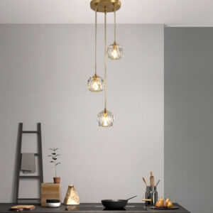 Kitchen Pendant Light Crystal Home Pendant Lighting Bedroom Lamps Hotel Bar Ceiling Lamp 3 Heads
