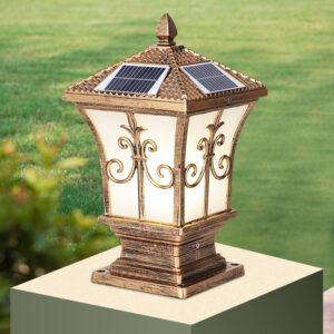 Salor LED Lamp Garden Pillar Lamp Yard Post Lighting Outdoor Pillar Lamps Brown Post Light