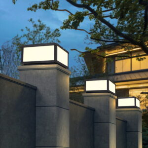 Garden Pillar Lamp Salor LED Post Lighting Home Outdoor Pillar Lamps Yard Black Post Light 25cm