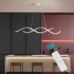 Kitchen Pendant Light White Chandelier Lighting LED Bar Ceiling Lamp 110cm Remote
