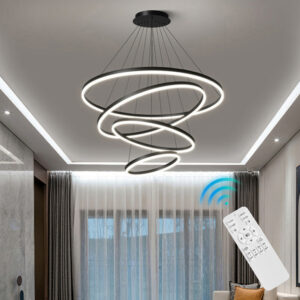 Kitchen Pendant Light Bar LED Chandelier Lighting Home Lamps Black Ceiling Lamp 80+60+40+30cm