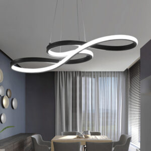 Kitchen Pendant Light Bedroom Black Chandelier Lighting Home LED Ceiling Lights 75cm