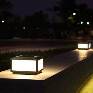 Garden Pillar Lamp Outdoor Pillar Lamps Yard Salor LED Post Lighting Home Black Post Light 40cm