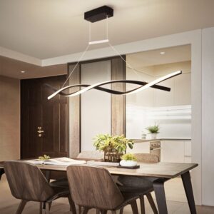 Kitchen Pendant Light Black Chandelier Lighting LED Bar Ceiling Lamp 100cm Warm White Lights