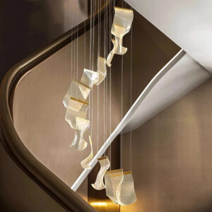 Stair Chandelier Lighting Kitchen LED Pendant Light Bar Ceiling Lamp 12 Shade Dimmable