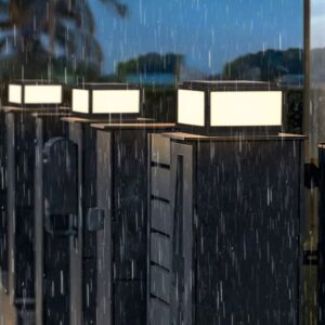 Outdoor Pillar Lamps Garden Pillar Lamp Yard Salor LED Post Lighting Home Black Post Light 30cm