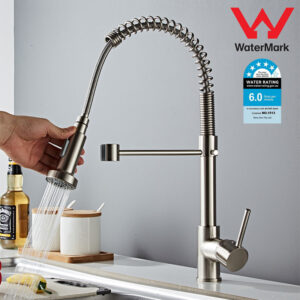 Kitchen Faucet Home Taps Sink Basin Mixer Taps Stainless Steel Swivel Brushed Finish