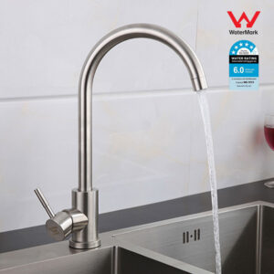 Kitchen Taps Home Mixer Tap Hotel Sink Basin Faucet Stainless Steel 360° Swivel Brushed Finish