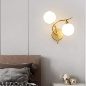Bedroom Wall Lamp Hallway Wall Lights Glass Home Wall Lamps Gold Wall Lighting G9 Bulb (right)