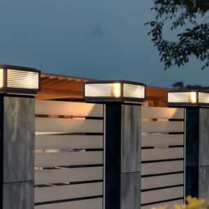 Outdoor Pillar Lamp Yard Post Lighting Garden Gate Pillar Lamps Home Glass Post Light 25cm