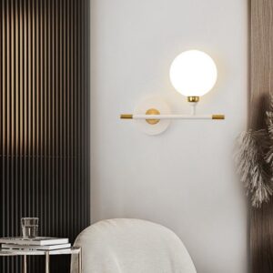 Bedroom Wall Lights White Hallway Wall Lamp Glass Wall Lamps Home Wall Lighting G9 Bulb (right)