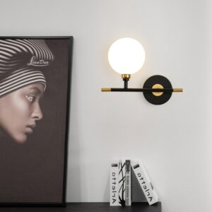 Bedroom Wall Lights Black Hallway Wall Lamp Glass Wall Lamps Home Wall Lighting G9 Bulb (left)