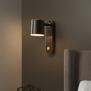 Bedroom LED Wall Light Copper Wall Lamps Hallway Wall Lamp Black Wall Lighting 7W With Switch On Lamp