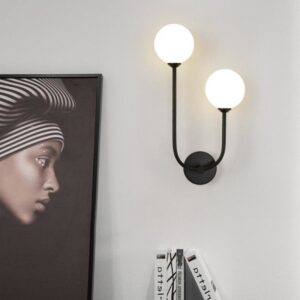 Bedroom Wall Lamp Glass Hallway Wall Lights Home Wall Lamps Black Wall Lighting G9 Bulb (right)