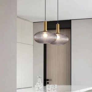 Kitchen Pendant Light Glass Bedroom Lamps Hotel Pendant Lighting Shop Ceiling Lamp Grey Glass