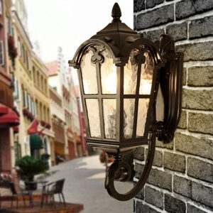 Outdoor Wall Lamp Garden Glass Wall Lighting Black Balcony Wall Lamps Home Retro Wall Light