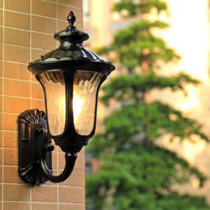 Outdoor Wall Lamp Glass Garden Wall Lighting Black Balcony Wall Lamps Home Retro Wall Light