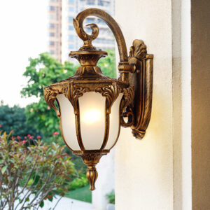 Garden Wall Lamp Glass Outdoor Wall Lighting Brown Balcony Wall Lamps Home Retro Wall Light