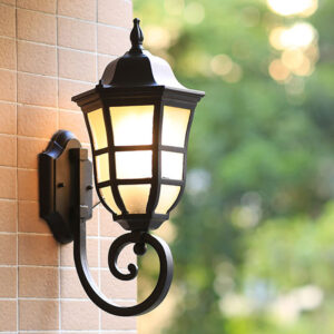 Garden Wall Lamp Glass Outdoor Wall Lighting Balcony Retro Wall Lamps Home Black Wall Light
