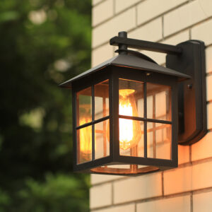 Garden Wall Light Glass Outdoor Wall Lighting Balcony Retro Wall Lamps Black Home Wall Lamp