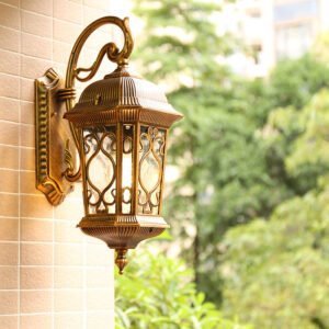 Garden Wall Light Glass Outdoor Wall Lighting Balcony Brown Wall Lamps Home Retro Wall Lamp