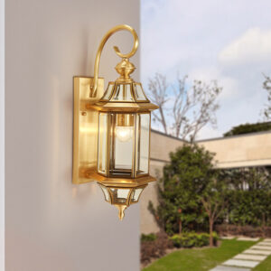 Outdoor Garden Wall Light Copper Wall Lighting Balcony Gold Wall Lamps Home Glass Wall Lamp