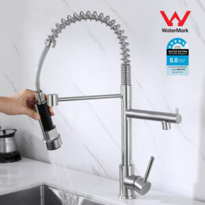 Kitchen Faucet Home Taps Laundry Sink Basin Mixer Taps Stainless Steel Swivel Brushed Finish