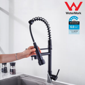 Kitchen Taps Home Faucet Laundry Sink Basin Mixer Taps Stainless Steel Swivel Black