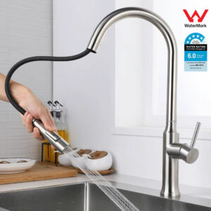 Kitchen Taps Home Pull Out Faucet Laundry Sink Basin Mixer Tap Stainless Steel Brushed Finish