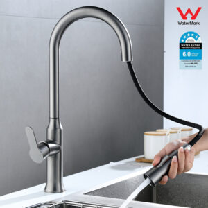 Kitchen Faucet Home Pull Out Taps Laundry Sink Basin Mixer Tap Stainless Steel Gun Grey