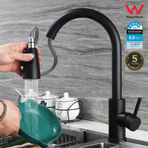 Kitchen Faucet Sink Basin Mixer Tap Home Faucet Pull Out Tap Stainless Steel Black