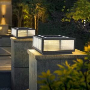 Salor LED Pillar Lamp Yard Post Lighting Garden Gate Outdoor Pillar Lamps Home Glass Post Light 30cm