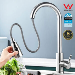 Pull Out Tap Kitchen Faucet Sink Basin Mixer Tap Home Faucet Stainless Steel Brushed Finish