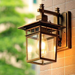 Garden Wall Lamp Glass Outdoor Wall Lighting Balcony Retro Wall Lamps Home Brown Wall Light