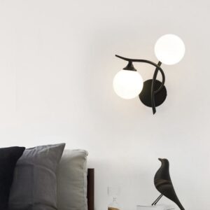 Bedroom Wall Lamp Hallway Black Wall Lights Glass Wall Lamps Home Wall Lighting G9 Bulb (left)