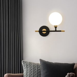 Bedroom Wall Lights Black Wall Lamp Glass Hallway Wall Lamps Home Wall Lighting G9 Bulb (right)