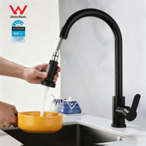 Home Pull Out Faucet Kitchen Mixer Tap Laundry Sink Basin Taps Stainless Steel Black
