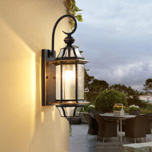 Outdoor Wall Light Garden Glass Wall Lighting Balcony Copper Wall Lamps Home Black Wall Lamp