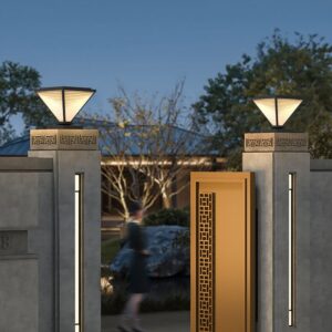 Garden Pillar Lamp Outdoor Pillar Lamps Yard Post Lighting Home Glass Post Light 25cm