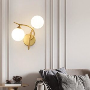 Bedroom Wall Lamp Hallway Wall Lights Home Glass Wall Lamps Gold Wall Lighting G9 Bulb (left)