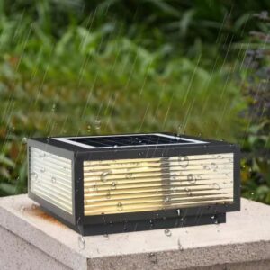 Salor LED Pillar Lamp Garden Gate Outdoor Pillar Lamps Yard Post Lighting Home Glass Post Light 25cm