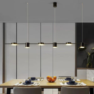 Kitchen Pendant Light Home Lamp LED Chandelier Lighting Hotel Black Ceiling Lights Tricolor