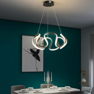 Kitchen Chandelier Lighting LED Lamp Bedroom Pendant Light Black Ceiling Lights Warm White Lights