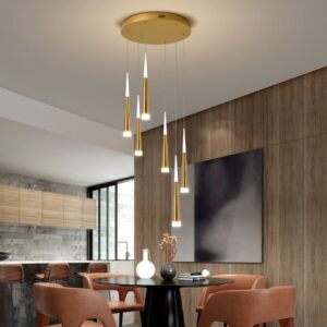 Kitchen Pendant Light Stair Chandelier Lighting Home LED Lamp Hotel Gold Ceiling Lights 6 Heads