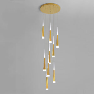 Kitchen Pendant Light Gold Stair Chandelier Lighting Home LED Lamp Hotel Ceiling Lights 9 Heads