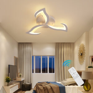 Bedroom Ceiling Light LED Ceiling Lighting Home Lamp White Ceiling Lights Remote 3 Heads